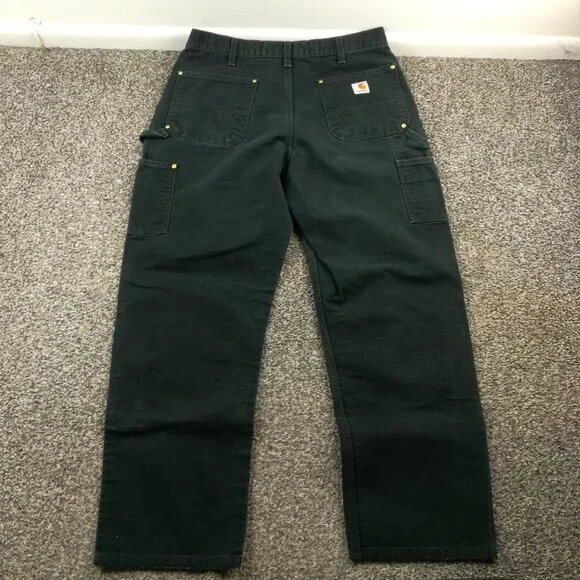 Vintage Carhartt Carpenter Double Knee Work Pants 32x30 B01 BLK